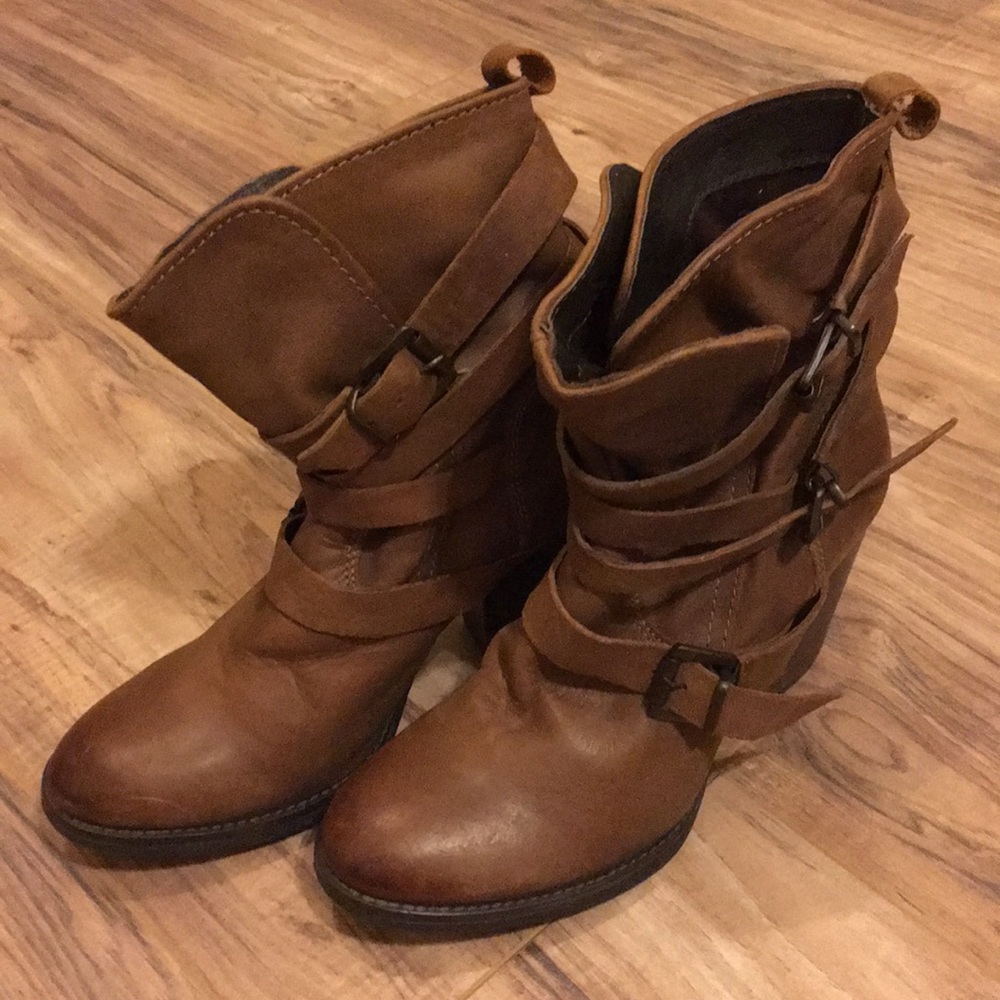 Strappy Brown Belt Steve Madden Boots